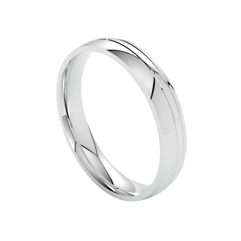 Elegancka obrączka ślubna z białego złota 585